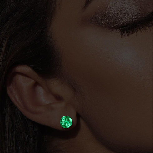 Arktisblau | 925er Sterlingsilber | Glühwürmchen-Glas-Ohrstecker